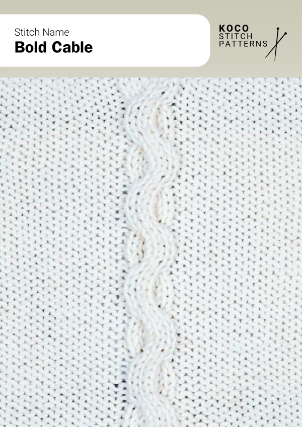 Strong handknit cables forming bold vertical lines, perfect for sweaters, scarves, and textured knitwear