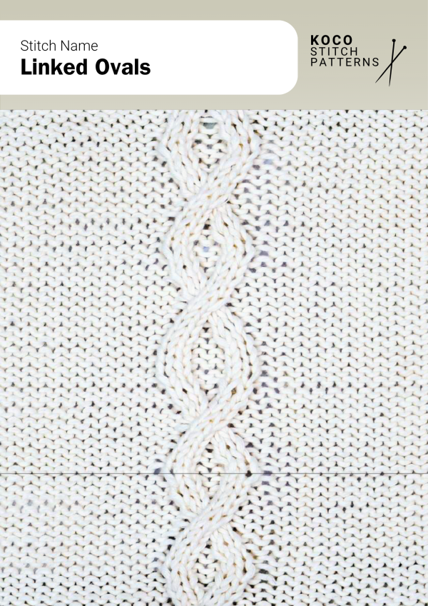 Ovals connected with flowing cables, handknit to create continuous texture in knit projects
