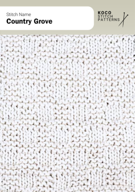 Alternating textured blocks create a gentle country-style pattern with a warm, rustic feel Handknit fabric showing alternating textured blocks in a simple knit-and-purl pattern, creating a subtle rustic grid