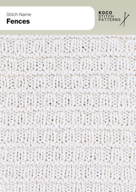 Evenly spaced vertical panels create a tidy fence-like pattern with clean, repeated structure Handknit fabric showing repeating vertical rib panels arranged in horizontal bands, creating a simple fence-style texture