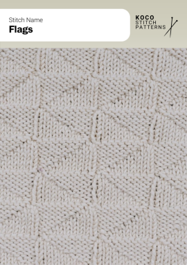 Triangular flag motifs arranged in a clean repeating grid, adding gentle movement and geometric interest Handknit fabric featuring repeating triangular flag motifs outlined by fine ridges, forming a subtle geometric pattern
