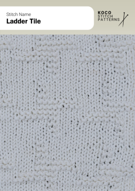 Horizontal steps and vertical bars form a subtle ladder-tile pattern with clean geometric structure Handknit fabric showing repeating ladder-like bars and small textured tiles arranged in a soft geometric grid