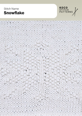 A crisp raised snowflake motif adds a delicate winter detail with clean, centred definition Handknit fabric featuring a centred raised snowflake motif on a smooth stocking-stitch background