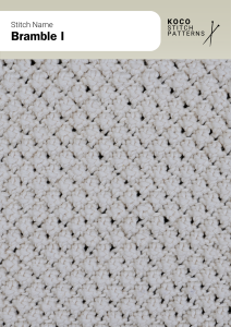 Tightly clustered bobble textures form a dense, pebbled surface, adding warmth and handcrafted charm to cozy knitwear Close-up of the Bramble I stitch pattern in white yarn, showing small rounded clusters creating an even, pebbled texture perfect for handknit blankets, sweaters, and textured knitwear featuring raised stitches