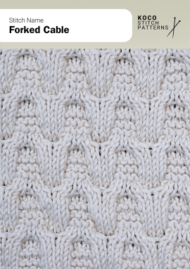 This stitch creates branching cable shapes with crisp definition and sculptural depth Handknit forked cable pattern featuring split, branching cable columns