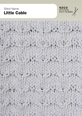 Known for its subtle charm, this stitch is ideal for adding gentle cable accents Handknit little cable pattern with small repeating cable twists